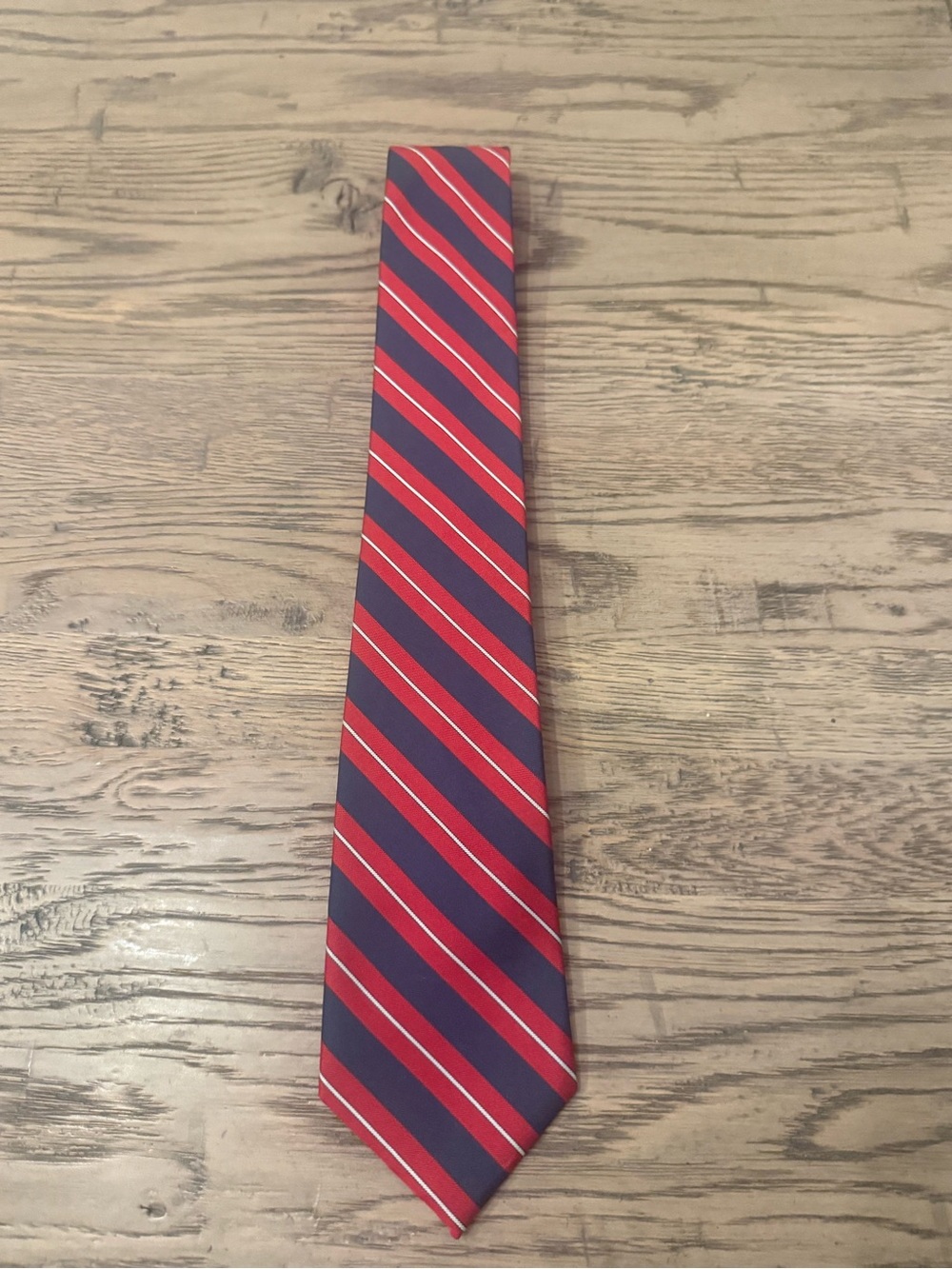 Berkley Men's Red and Navy Striped Tie — Sharp Professional Style